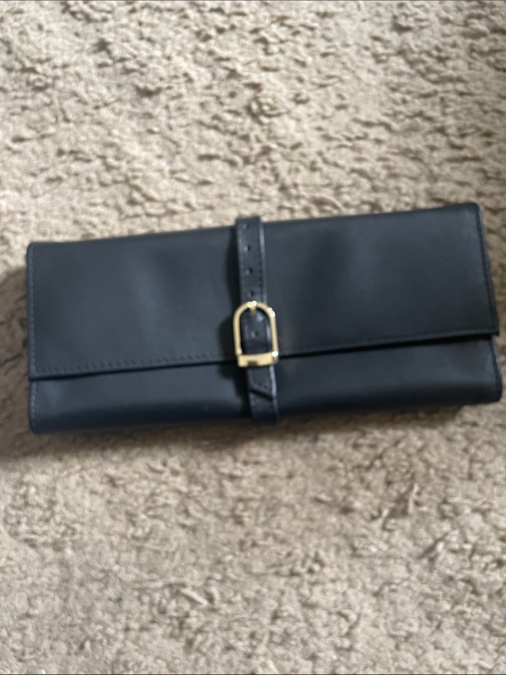 Royce New York Black Leather Buckle Clutch Wallet with box